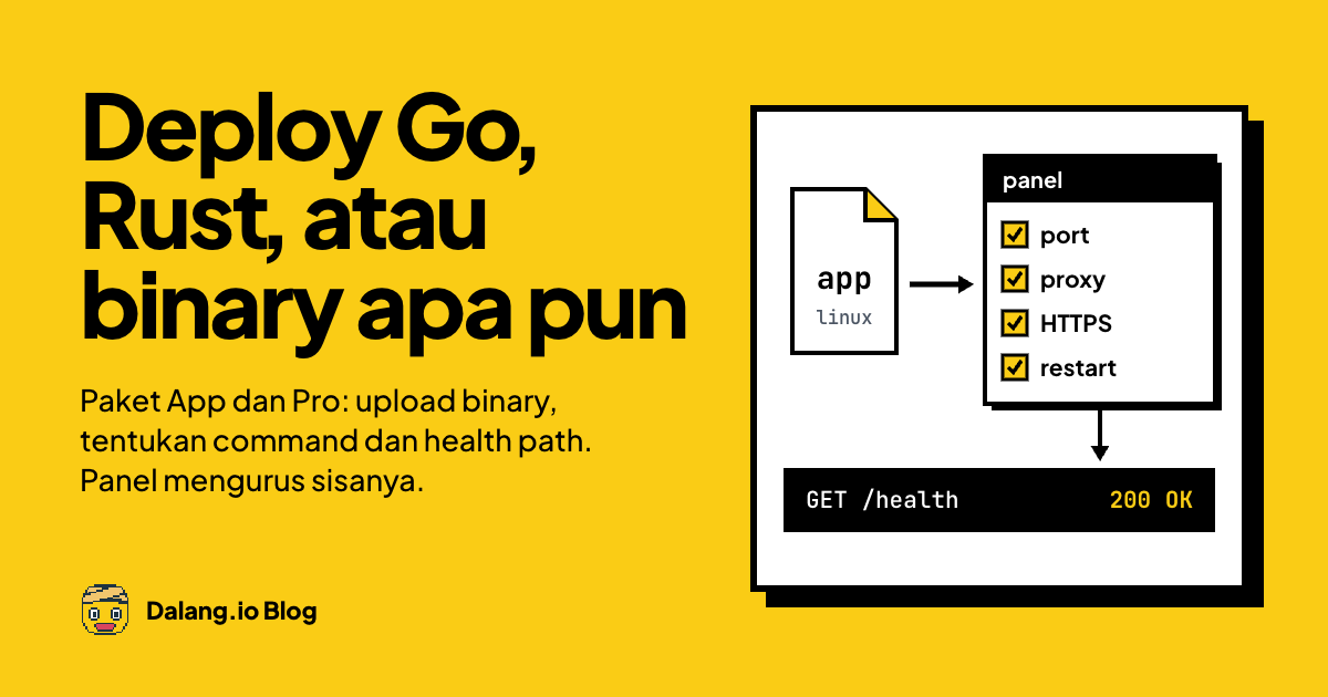 Deploy Go, Rust, atau Binary Apa Pun di Dalang Hosting (Paket App & Pro)